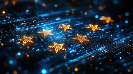 Digital Stars Illuminate Data Network Visualization