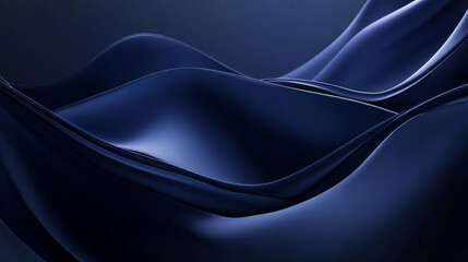 Poster - Smooth blue curves create a captivating abstract design with depth and texture in modern artistic expression