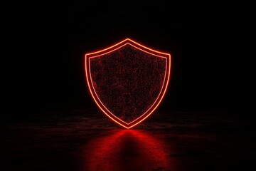 Poster - a smooth neon gradient shield icon with a sleek modern design, blending from pink to teal