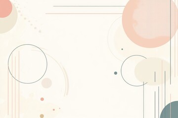Poster - Modern abstract geometric design featuring pastel circles and lines with ample space for text or graphics in a minimalist style. Generative AI