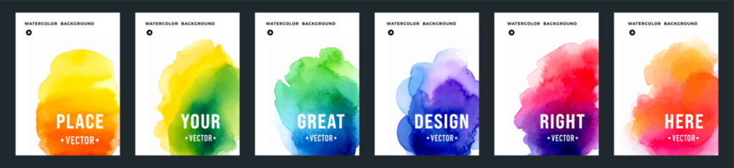 brochure template layout, flyer cover design with watercolor background