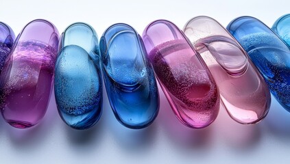 Poster - A 3D render depicting a bent multicolored gradient plastic texture with an abstract glass folded form, embodying modern design