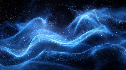 Poster - Wave grid abstract graphics, created with Stock technology