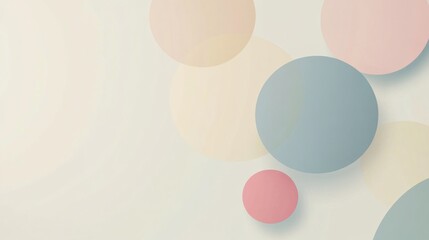 Poster - Geometric minimalist design featuring pastel circles and lines with copy space for text and mock up display. Generative AI