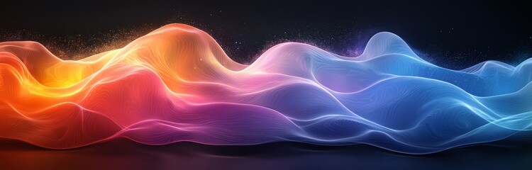 Wall Mural - a mesmerizing abstract futuristic backdrop showcasing neon pink and blue lines that glow in dynamic 