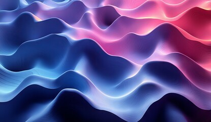 Poster - Abstract iridescent round cylinder shapes with a colorful gradient, ideal for 3D rendering in graphic design, presentations, or backgrounds