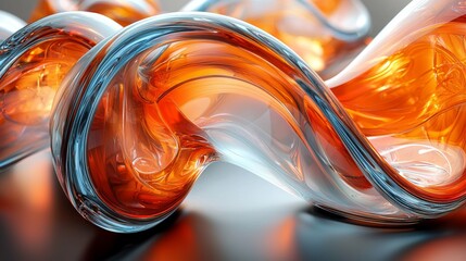 Poster - Abstract 3D illustration featuring vibrant glass reflections