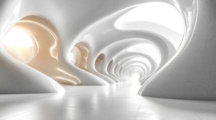 Poster - futuristic background with white stripe pattern