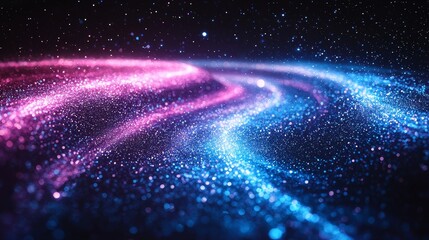 Wall Mural - a 3d illustration depicting abstract orange particles of optical fiber