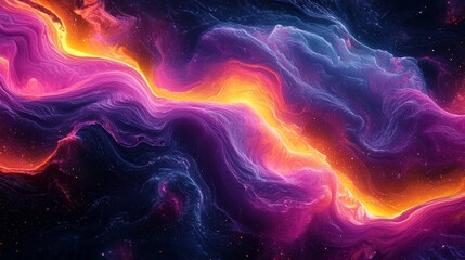 Poster - Abstract forms, holographic visuals, flowing and liquid tones, current gradient styles, 3D depiction
