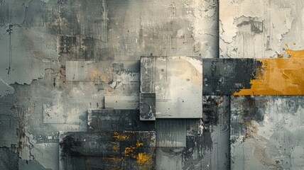 Poster - Modern abstract style concrete block and texture surface. Strong building for secure workplace or strong residence. Creative geometric pattern style of real estate for architecture design city. AIG53.