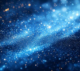 Wall Mural - christmas and valentine's celebrations can be styled with a blue abstract bokeh glitter background