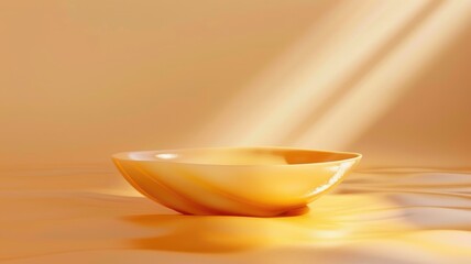 Poster - This image features an abstract view of a plate in warm tones, highlighting unique distortion effects and soft lighting that enhance its modern design and elegance.