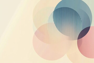 Poster - Abstract geometric design featuring circles and lines in pastel tones with ample space for text and creative exploration. Generative AI