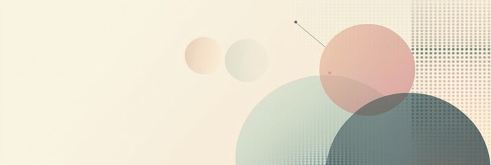 Poster - Geometric design featuring circles and lines in pastel tones with ample copy space for mock up and text placement. Generative AI