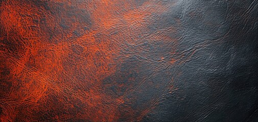 Poster - A textured pattern showcasing rich shades of orange and black leather.