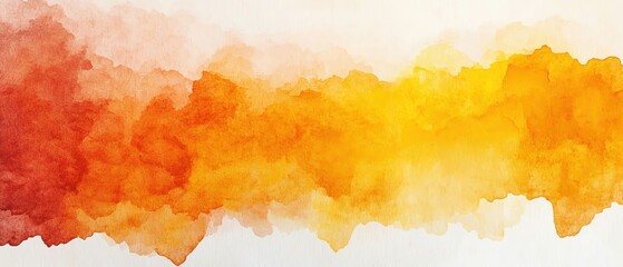 Poster - A vibrant watercolor splash featuring warm tones of orange and red.