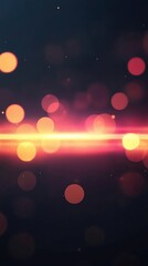 Aufkleber - Abstract background with glowing orbs and light streaks in a dark environment.