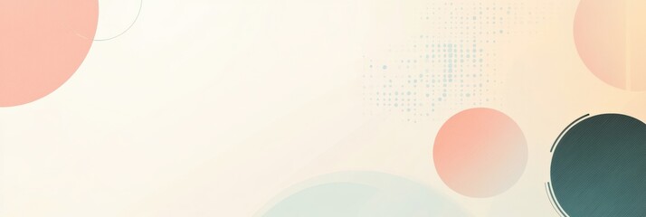 Poster - Abstract geometric design featuring circles and lines in pastel tones with space for text and mock up. Generative AI