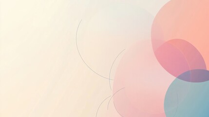 Poster - abstract geometric design featuring circles and lines in pastel tones with ample space for text and 