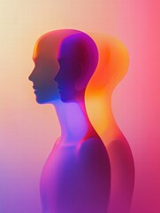 Aufkleber - abstract faceless avatars in vibrant colors with space for mock up text and creative layouts. genera