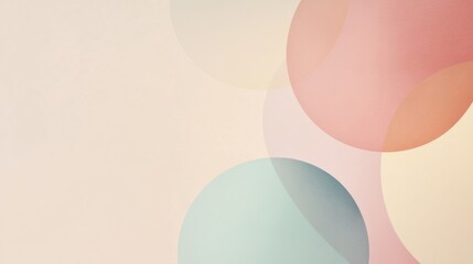 Poster - Minimalist abstract geometric design featuring pastel circles and lines with ample copy space for creative use. Generative AI