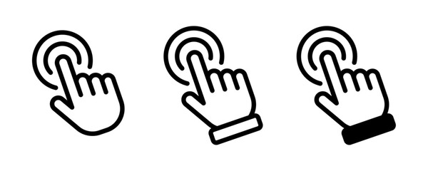 Wall Mural - Click hand cursor icon set