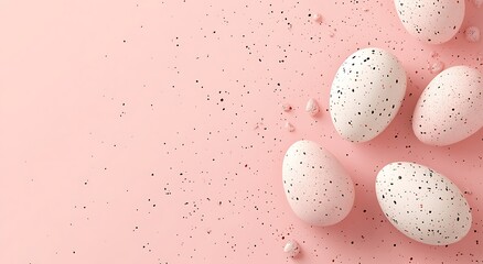 Canvas Print - Pink background with Easter eggs