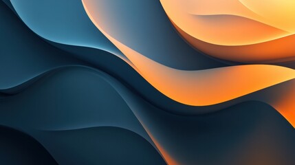 Aufkleber - Abstract glossy waves create a stunning visual effect with smooth transitions of color and texture. Generative AI