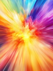 Poster - vibrant color explosion with ample space for text and abstract design elements. generative ai