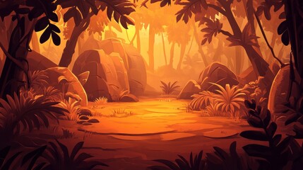 Poster - Warm Forest Scene in Dynamic 3D Style