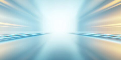 Wall Mural - futuristic abstract motion blur with blue color, glow warm light ray in perspective view. soft smoot