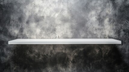 Poster - minimalist white shelf against textured gray background