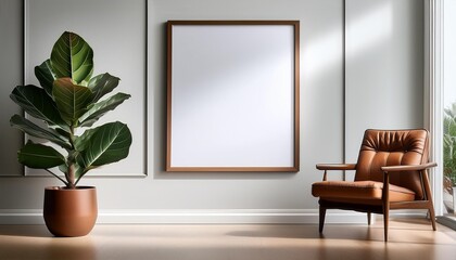 Wall Mural - empty room with a window and plants