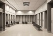 © iushakovsky - Minimalist locker room interior with neutral colors