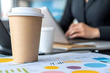 Poster - Coffee break analysis business meeting insights office setting digital report professional environment