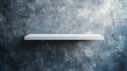 Poster - Modern Minimalist White Shelf Against Dark Textured Background
