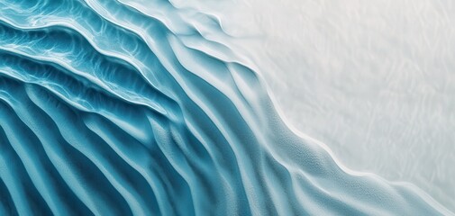 Aufkleber - Tranquil Abstract Waves in Tones of Turquoise and White Conveying Serene Beauty of Nature with Smooth Flowing Textures and Gentle Natural Patterns