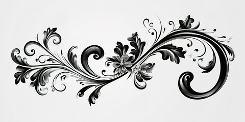 Poster - Elegant floral design in black and white for decorative purposes