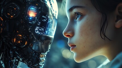 A man using a chatbot to obtain information about the future