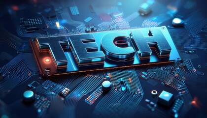 Poster - Modern Digital Technology Innovations and Circuitry Design Visuals