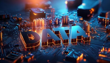 Poster - High-Resolution Background Featuring Glowing Data Technology