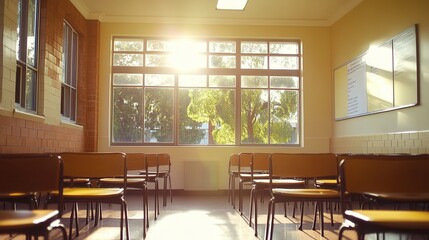 Poster - Engaging Classroom with Natural Light and Activities