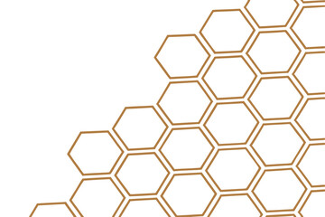 Poster - Abstract Honeycomb Pattern Golden Hexagons on White Background