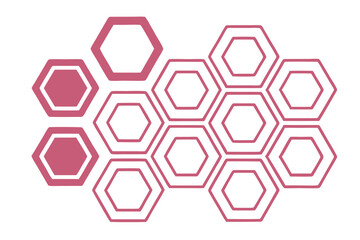 Poster - Abstract Pink Hexagon Pattern Geometric Design, Modern Style