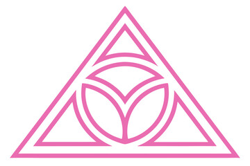 Poster - Pink Triangular Geometric Rose Mandala Sacred Geometry Design