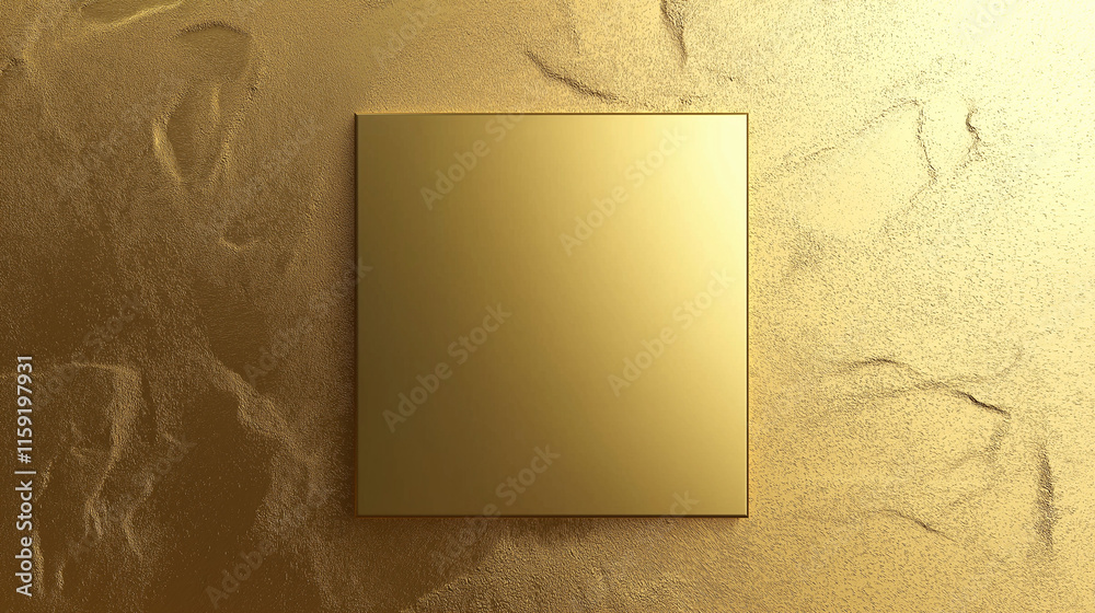 Block Square Gold square blank gold photo isolated on 3 d gold background Stock Photo ...