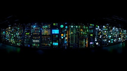 Poster - Illuminated Server Room Data Center Network Technology