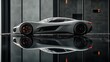 © Somphong - 21. A detailed home car model parked on a reflective black surface with a modern minimalist design