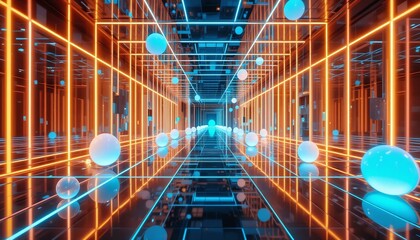 Aufkleber - infinite glowing room made reflective.